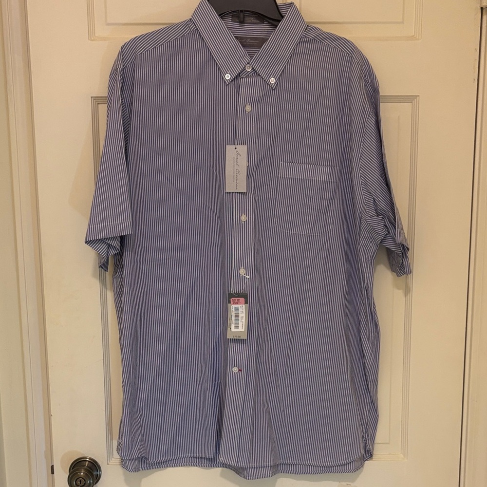 Daniel Cremieux Navy Striped Button Down Shirt New With Tags